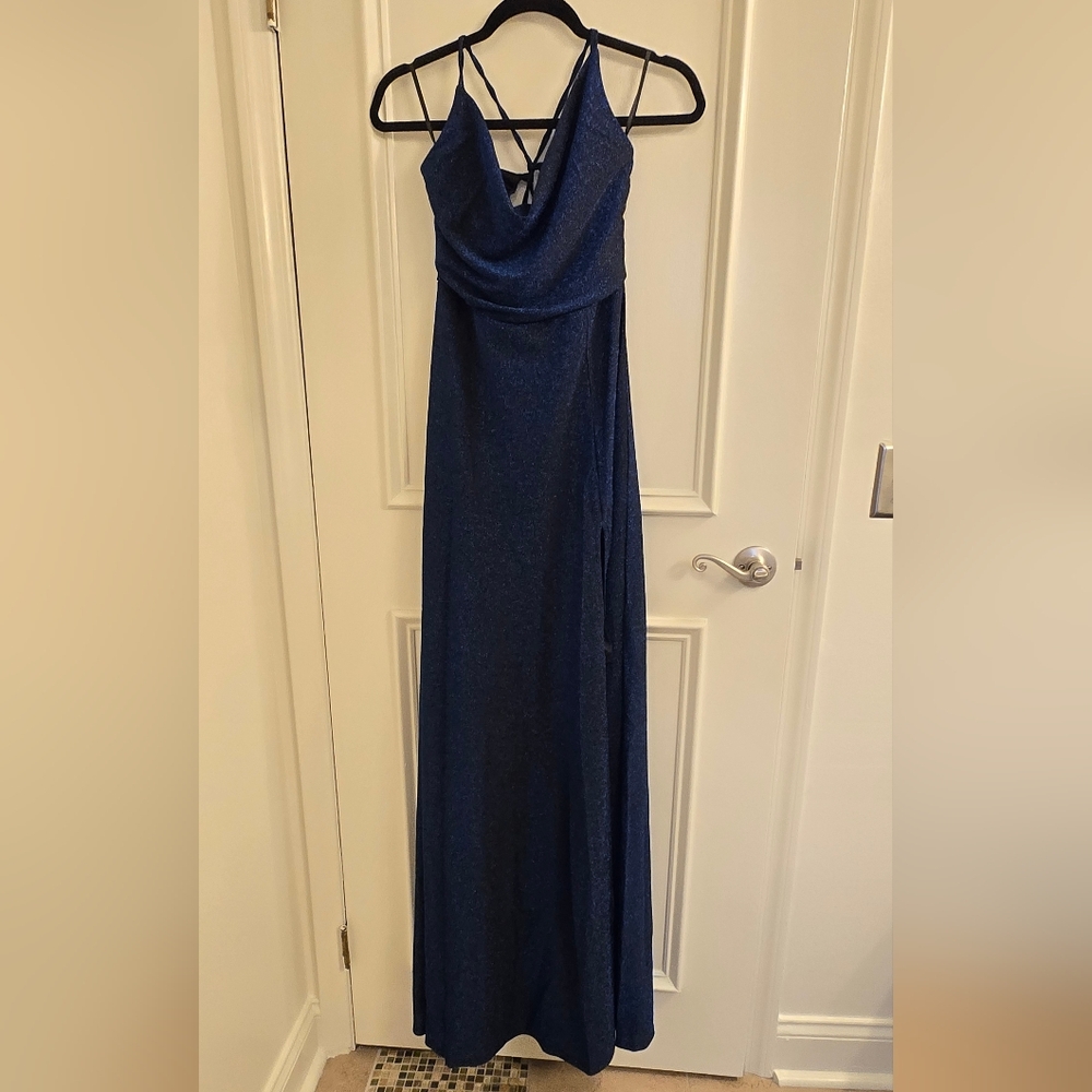 Blue Shimmer Evening Dress